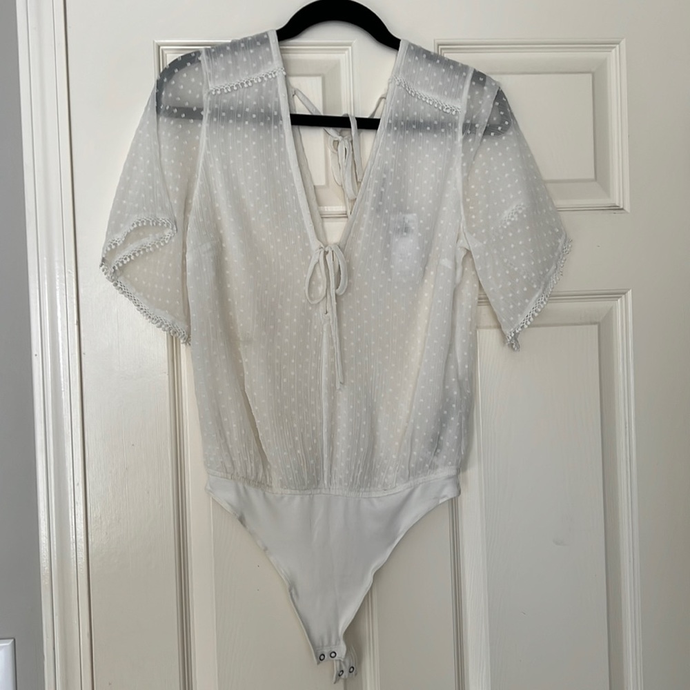 Abercrombie and Fitch White Blouse Bodysuit